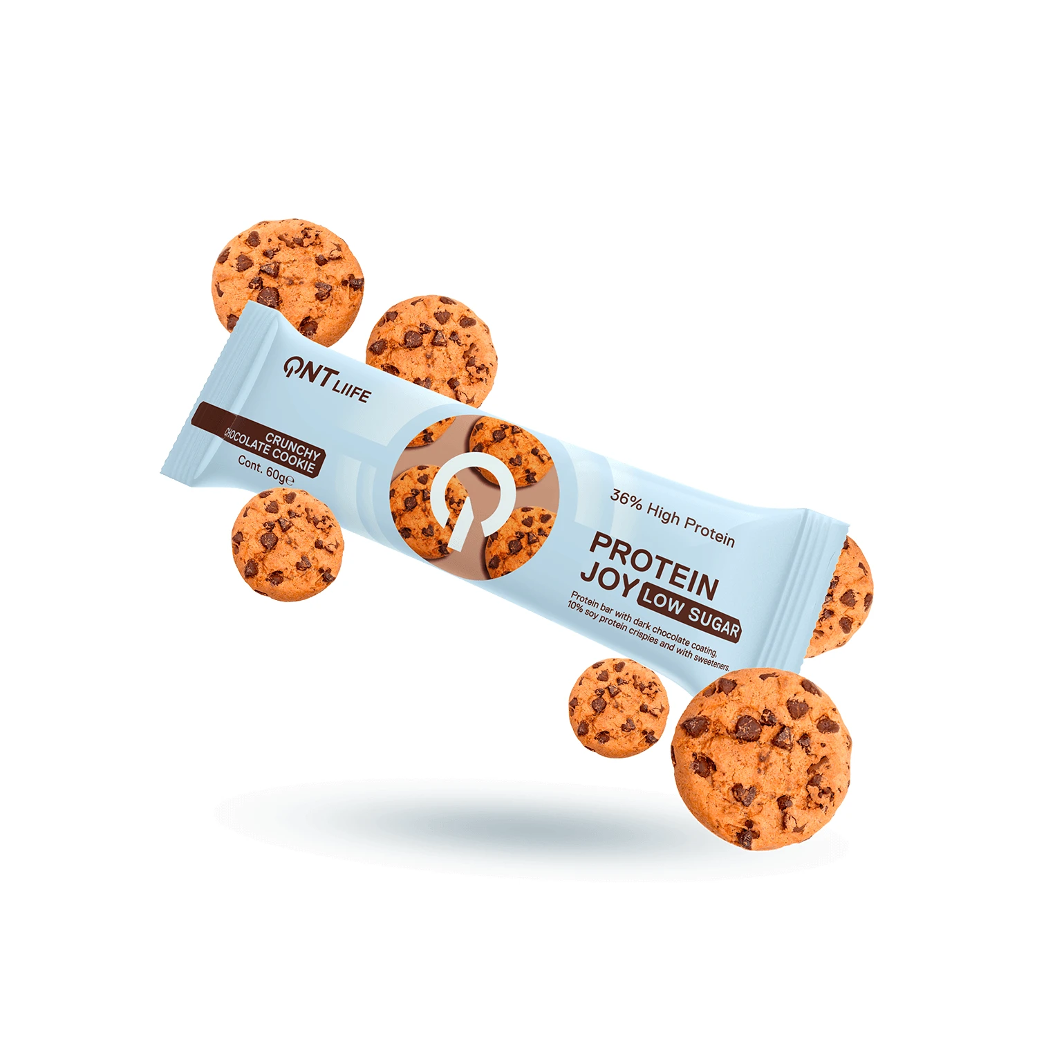 QNT | Joy Bar mit 36 % Protein – knuspriger Schokoladenkeks | 60 g