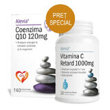Coenzym Q10 120 mg + Vitamin C Retard 1000 mg, 40 + 30 Tabletten, Alevia