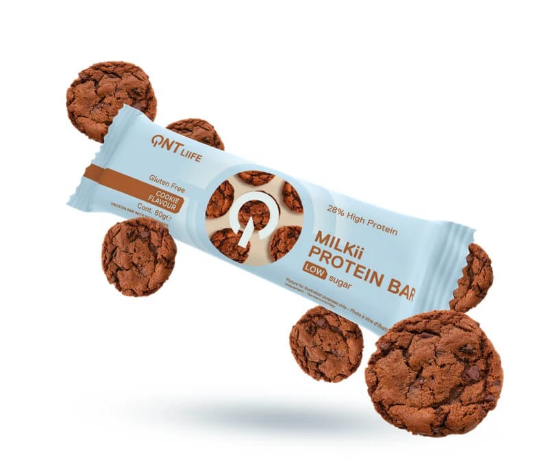 QNT | Milkii Proteinriegel mit 29 % Milchprotein und Keksgeschmack | 60 g