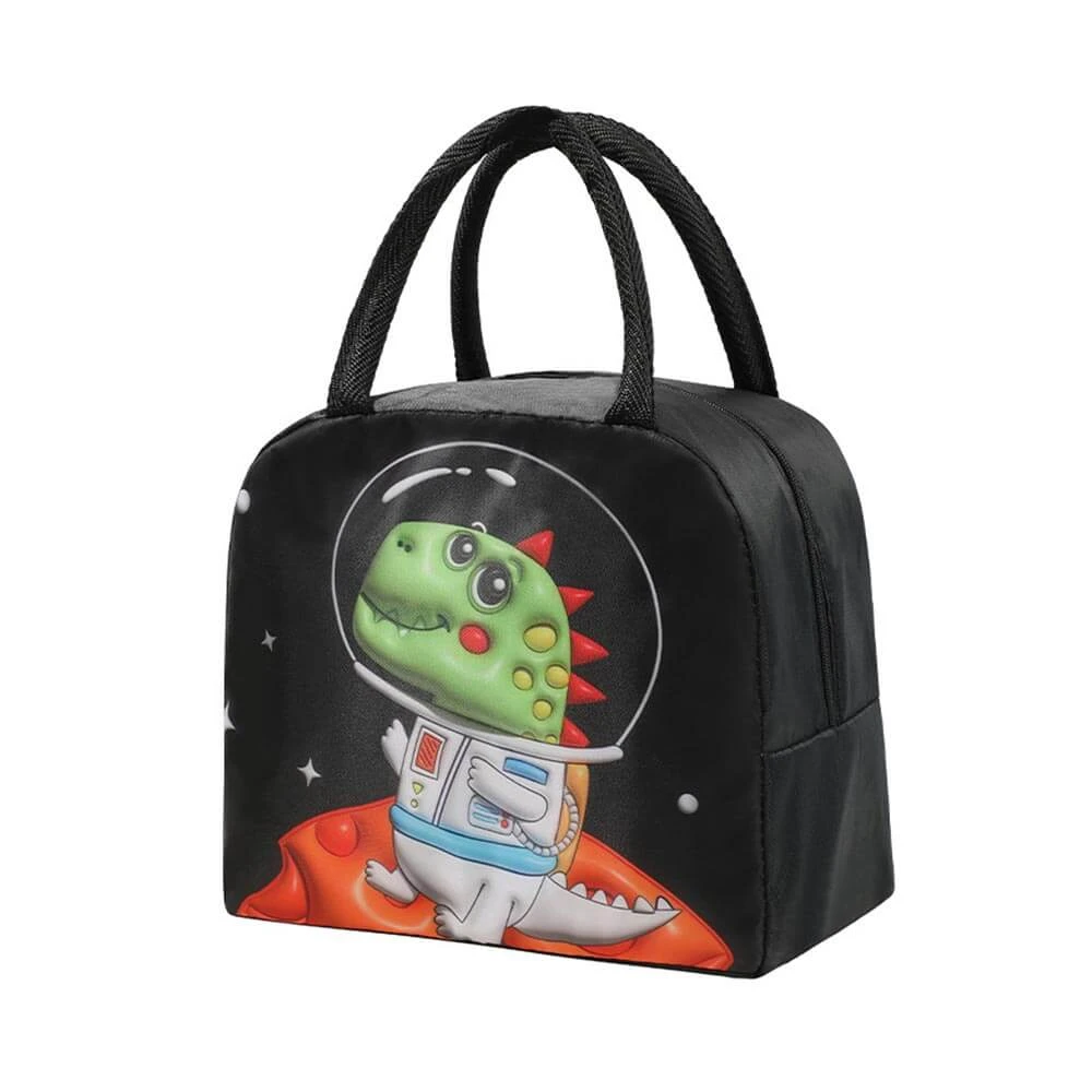 5,5-Liter-Lunch-Tasche mit Isolierfunktion in Bernstein | Schwarzer Dinosaurier