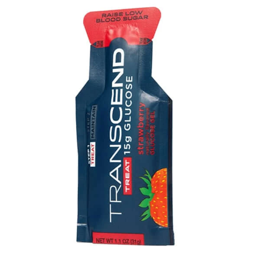 Transcend | Gel de glucoză | Gel de glucoză 15 g cu aromă de căpșuni | 1 buc. 