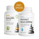 Quercetin cu Zinc si vitamina D3 + Vitamina C Retard 1000 mg, 30 + 30 comprimate, Alevia