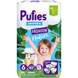 Nappies Extra Large Fashion &amp; Nature, no. 6, +13 kg, 42 pieces, Pufies