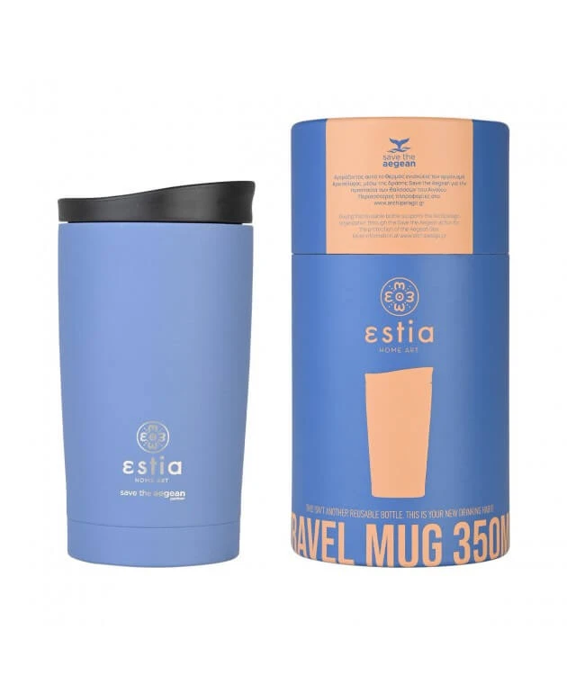 Estia | „Save The Aegean“-Reisebecher, Denimblau | 350 ml