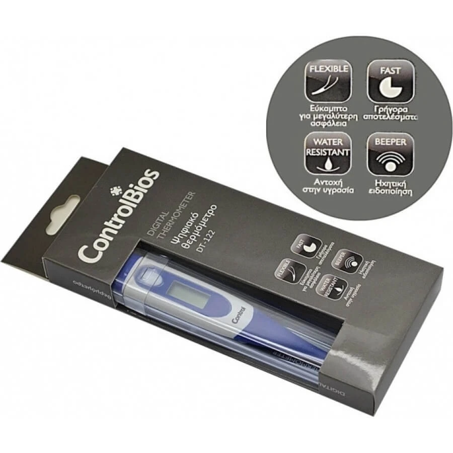 ControlBios | Thermomètre numérique DT-122 - Thermomètre numérique flexible avec alerte sonore | 1 pièce
