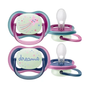 Avent  |  Ultra Air Nighttime  |  Sucet ortodontic din silicon  | 6-18 luni | 2 buc.