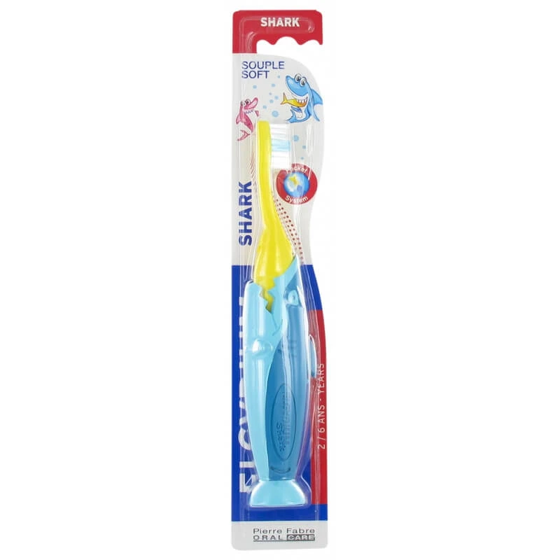 Elgydium | Kids Souple Soft Shark Kinderzahnbürste für Kinder von 2 bis 6 Jahren | 1 Stück