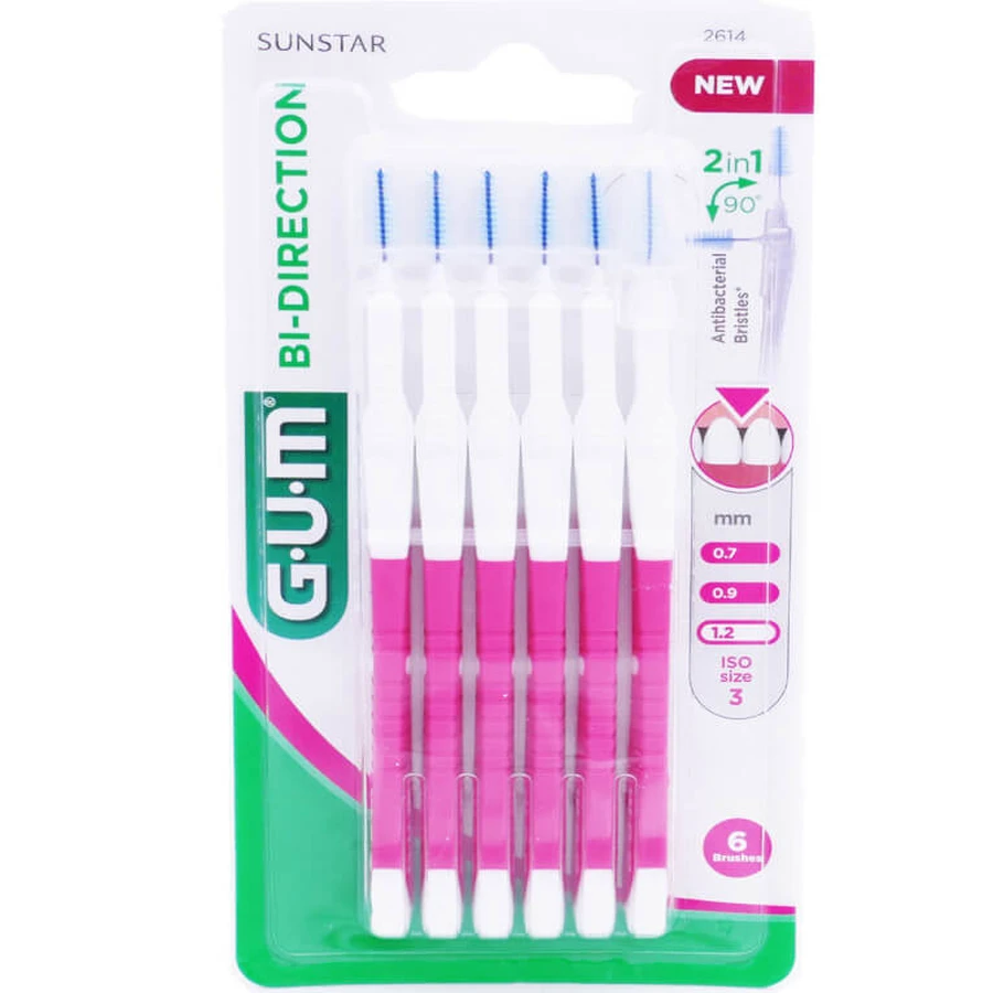 GUM BI-DIRECTION 6 BORSTELS, MAAT 3