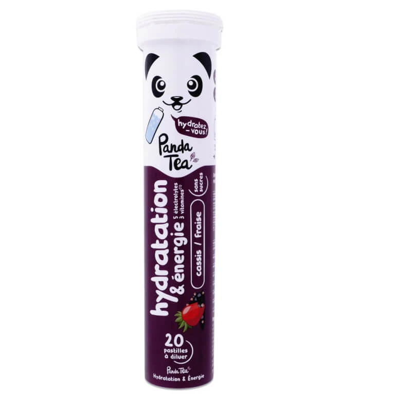 PANDA TEA HYDRATION & ENERGY SCHWARZE JOHANNISBEERE-ERDBEERE 20 TABLETTEN
