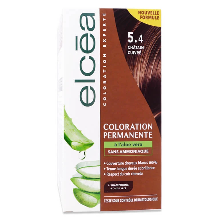 ELCEA DAUERHAARFARBE MIT ALOE VERA, KUPFERBRAUN Nr. 5.4