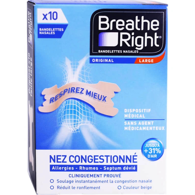 BREATHE RIGHT ORIGINAL NASENSTREIFEN, GROSSE AUSFÜHRUNG, 10ER-PACKUNG