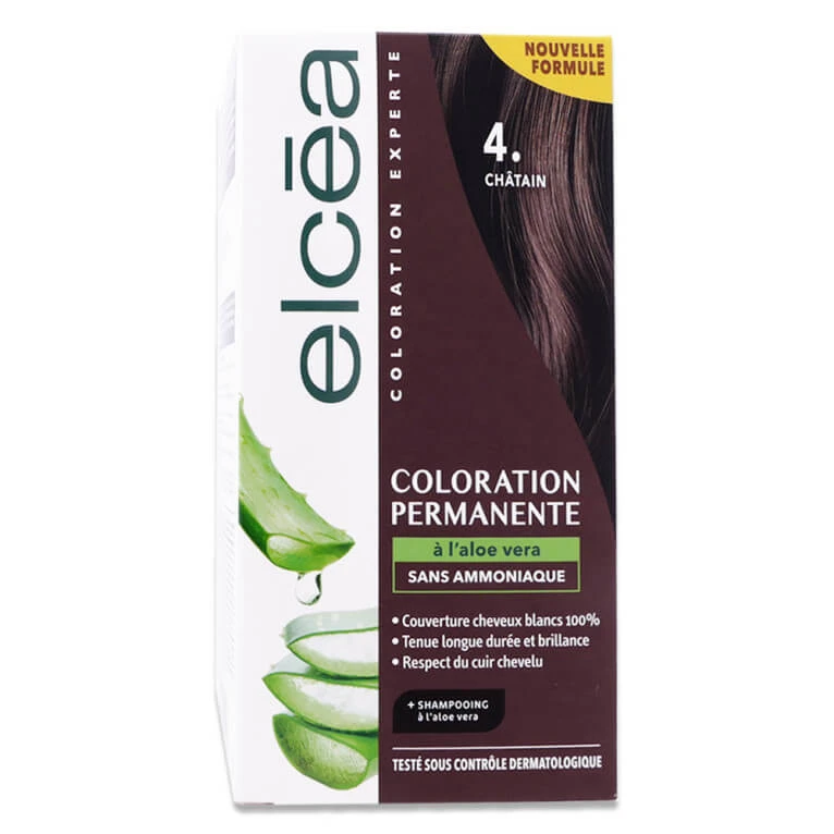 ELCEA DAUERHAARFARBE MIT ALOE VERA, KASTANIE NR. 4