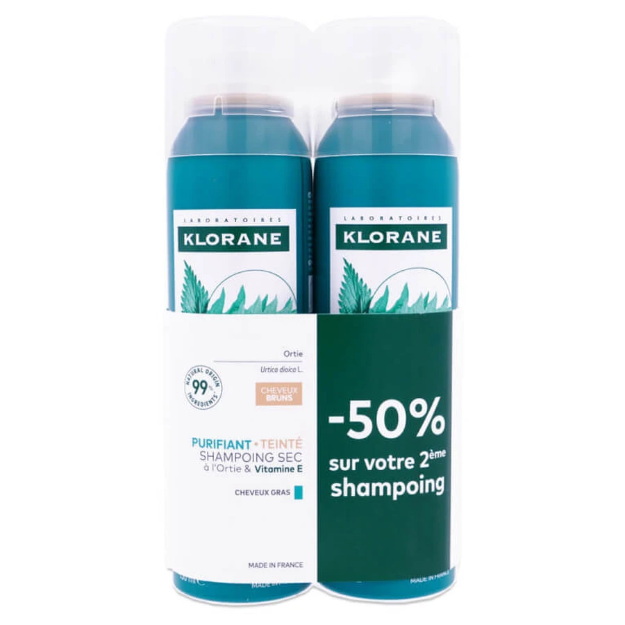 KLORANE REINIGENDES GETÖNTES TROCKENSHAMPOO, 2ER-PACK À 150 ML