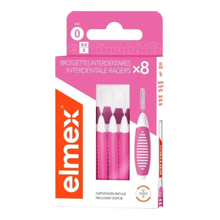 ELMEX 8 INTERDENTALBÜRSTEN, ISO 0, 0,6 mm