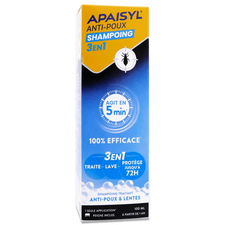 APAISYL 3-IN-1-Anti-Läuse-Shampoo 100 ml + Kamm