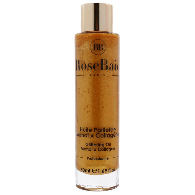 Hagebutten-Glitzeröl mit Monoï und Kollagen, 50 ml