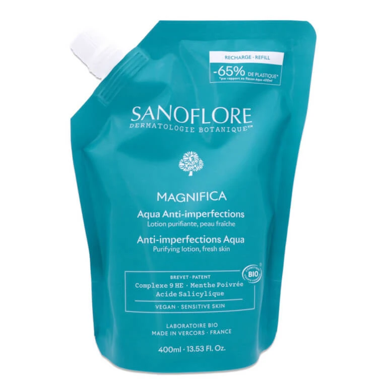 SANOFLORE BIO MAGNIFICA AQUA LOTION GEGEN HAUTUNREINHEITEN NACHFÜLLUNG 400 ML