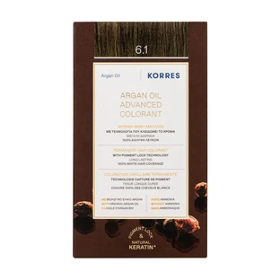 KORRES VOPSEA DE PĂR CU ULEI DE ARGAN 6.1 BLOND ÎNCHIS CENUȘIU