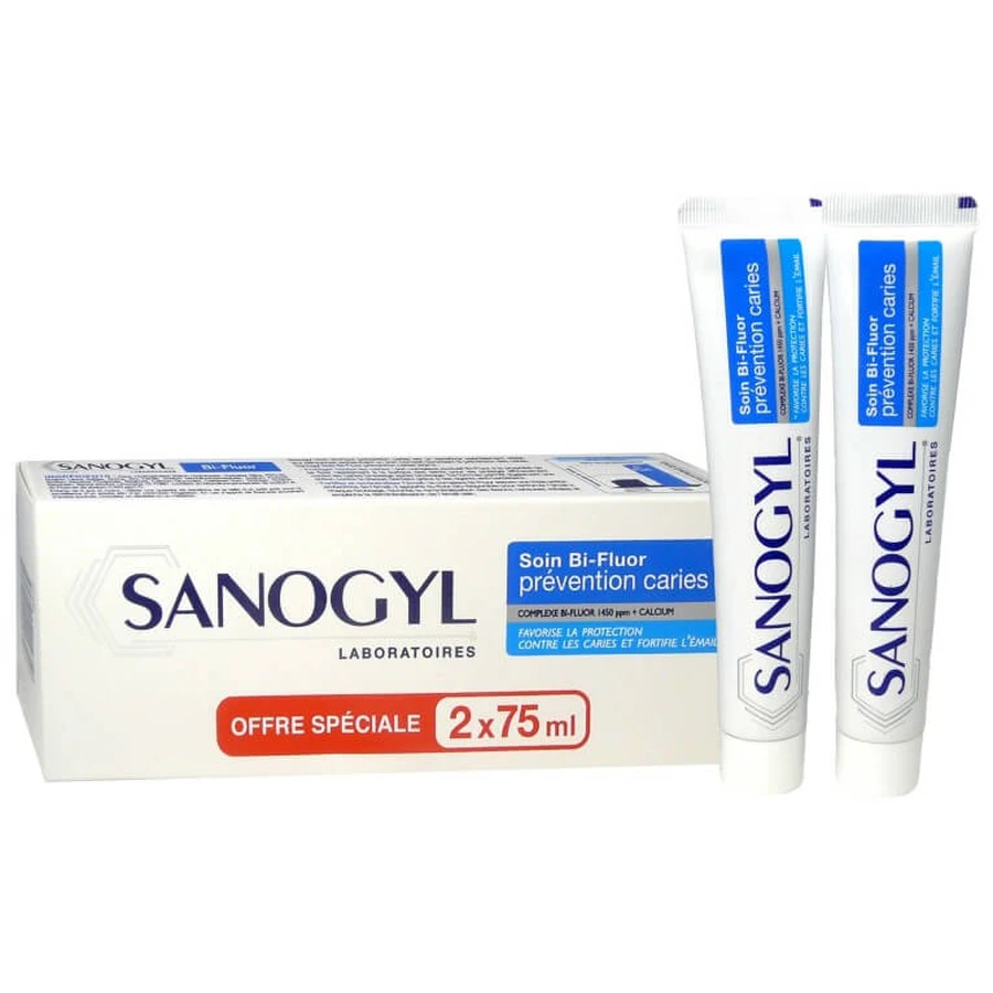 SANOGYL BI-FLUOR PREVENZIONE DELLA CARIE - PRODOTTO PER L'IGIENE ORALE 2x75 ml