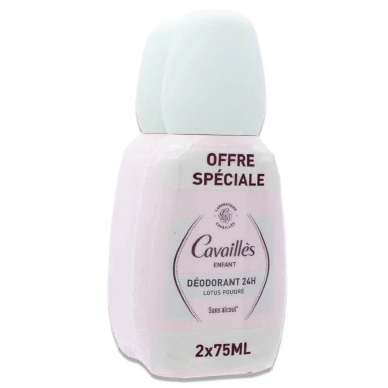 ROGE CAVAILLES 24-STUNDEN-LOTUS-PUDER-DEODORANT FÜR KINDER 2 × 75 ml