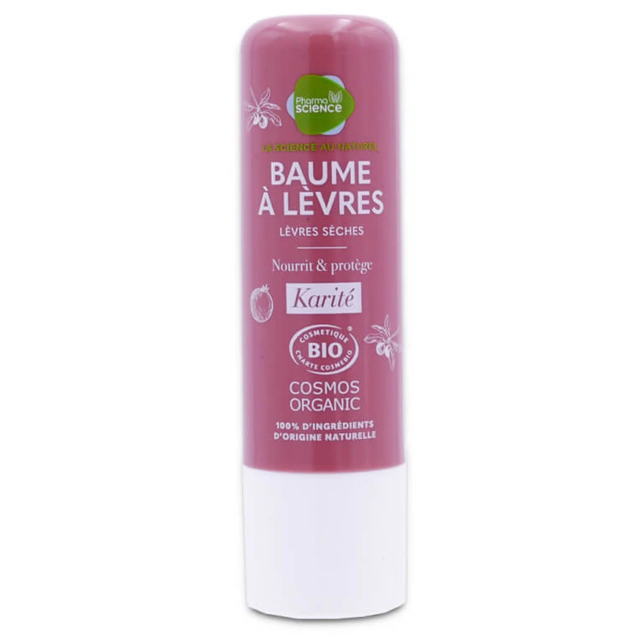 BÁLSAMO LABIAL DE MANTEQUILLA DE KARITÉ ECOLÓGICA DE PHARMASCIENCE, 4 G