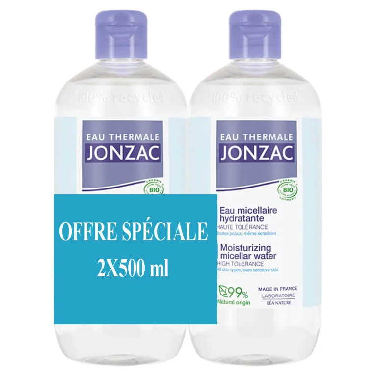 JONZAC BIO-FEUCHTIGKEITSSPENDENDES MIZELLENWASSER, 2ER-PACK (JE 500 ML)