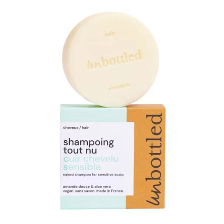 SHAMPOO IN FLASCHENFREIER VERPACKUNG FÜR EMPFINDLICHE KOPFHAUT, VEGAN, SEIFENFREI, 75 G
