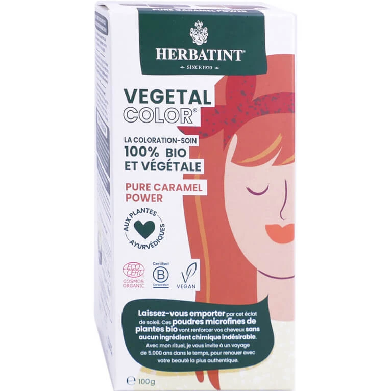 HERBATINT BIO-HAARFARBE AUS PFLANZLICHEN ZUTATEN PURE CARAMEL POWER 100 G