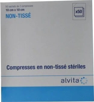 STERILE VLIES-GAUZE-KOMPRESSEN, 10 × 10 cm, 50 BEUTEL