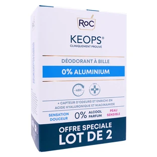 ROC KEOPS DEZODORANT 0% ALUMINIU, PACHET DE 2 X 30 ML
