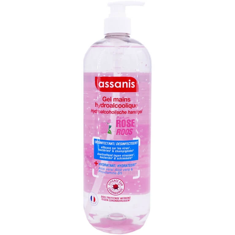 ASSANIS HYDROALKOHOLISCHES HANDDESINFEKTIONSGEL, ROSENDUFT, 980 ML