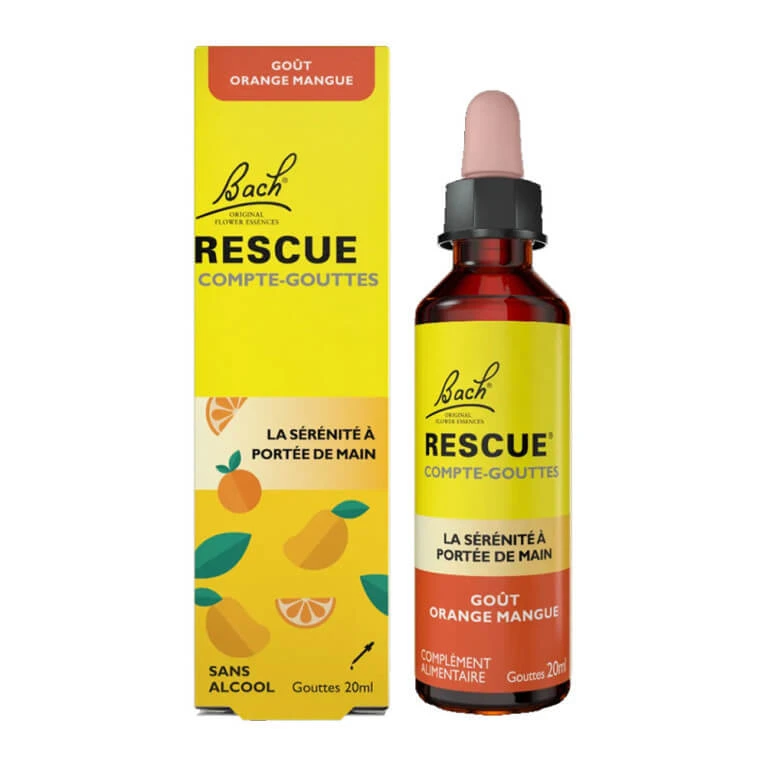RESCUE-TROPFENFLASCHE: ENTSPANNUNG AUF EINEN DRUCK – ORANGE-MANGO 20 ML