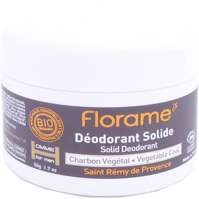 FLORAME HERREN-DEODORANT IN FESTFORM MIT AKTIVKOHLE, 50 G