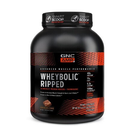 Gnc Amp Wheybolic Ripped, Proteina Din Zer, Cu Aroma De Ciocolata,  1205.6 G