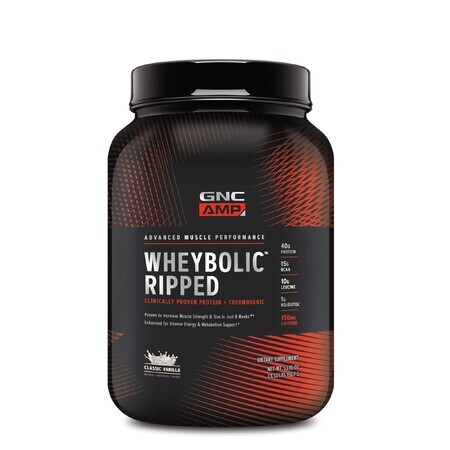 Gnc Amp Wheybolic Ripped, Proteina Din Zer, Cu Aroma De Vanilie,1148.4 G