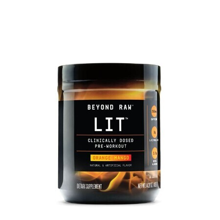 Gnc Beyond Raw Lit  Pre Workout Cu Aroma De Portocale Si Mango, 406,5 G