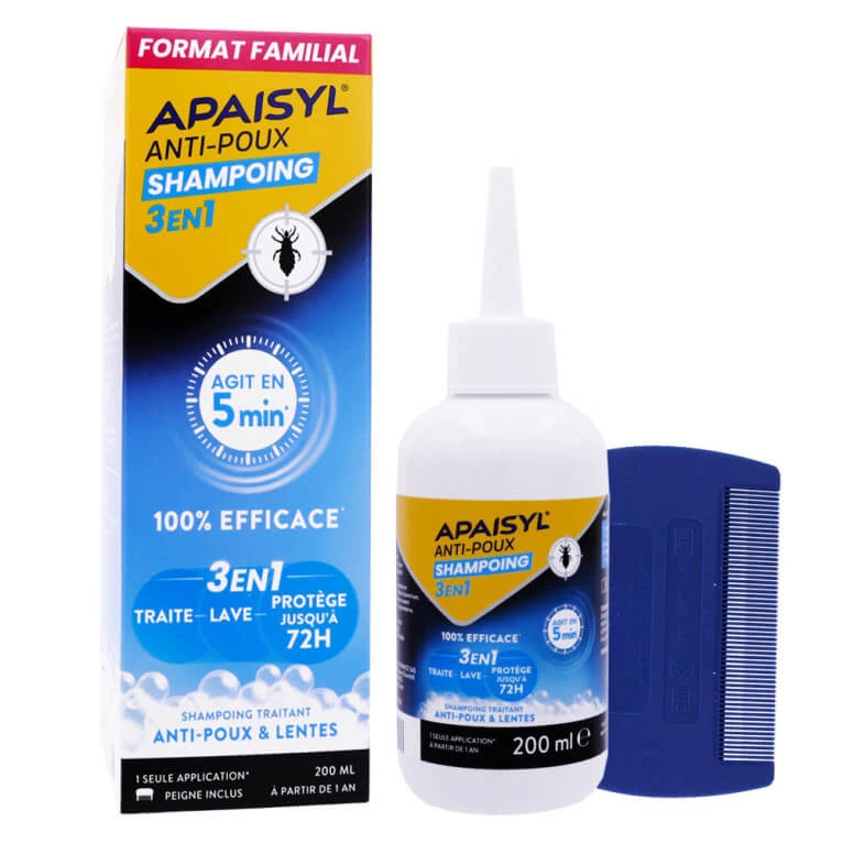 APAISYL 3-IN-1-LUSENSCHAMPOO + KAMM, FAMILIENGRÖSSE