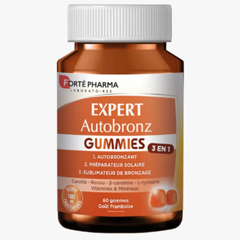 FORTE PHARMA EXPERT SELBSTBRÄUNUNGS-GUMMIBÄLLCHEN 60 GUMMIBÄLLCHEN MIT HIMBEERGESCHMACK