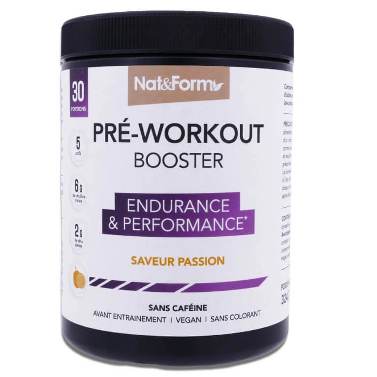 NAT & FORM PRE-WORKOUT-BOOSTER 30 PORTIONEN, PASSIONSFRUCHT-GESCHMACK