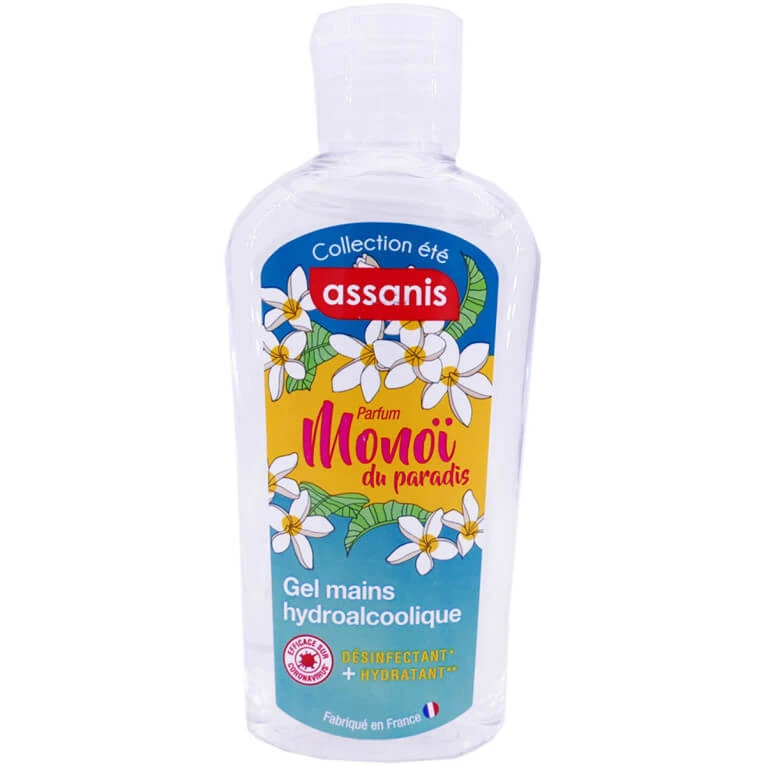 ASSANIS HYDROALKOHOLISCHES HANDDESINFEKTIONSGEL, MONOI-DUFT, 80 ML