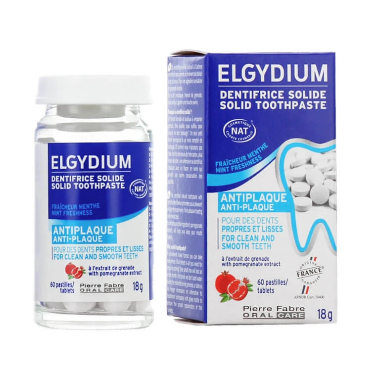 ELGYDIUM SOLID ANTI-PLACQUE ZAHNPASTE, 60 TABLETTEN