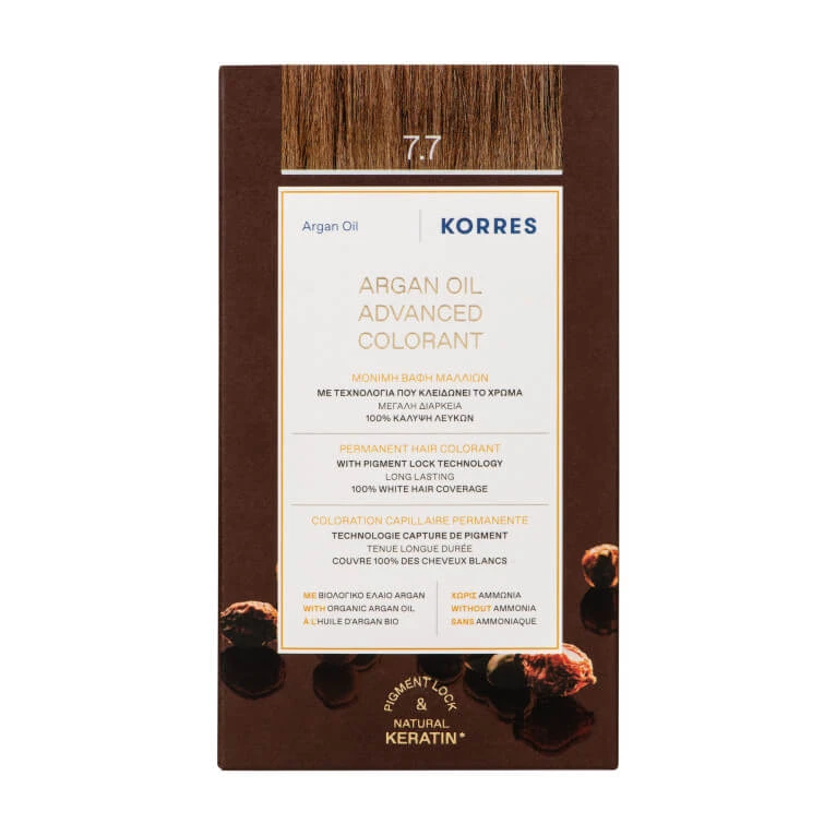 KORRES PERMANENTE HAARFARBE MIT ARGANÖL, MOKA 7.7