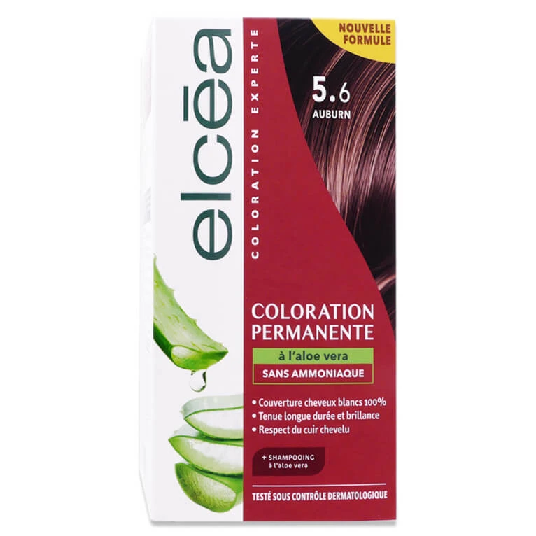 ELCEA DAUERHAARFARBE MIT ALOE VERA, ROTBRAUN Nr. 5.6