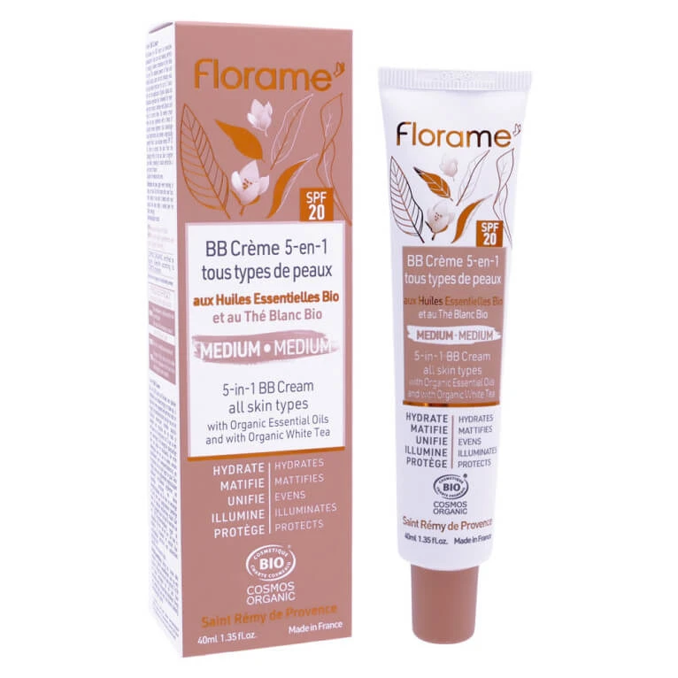 FLORAME ORGANIC 5-IN-1 BB-CREME, MEDIUM, LSF 20, 40 ml