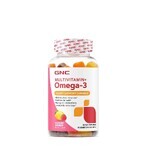 Gnc Multivitamin + Omega-3 Heart Support Gummies, Jeleuri Cu Multivitamine Si Omega-3 Cu Aroma De Limonada De Zmeura, 90 Jeleuri