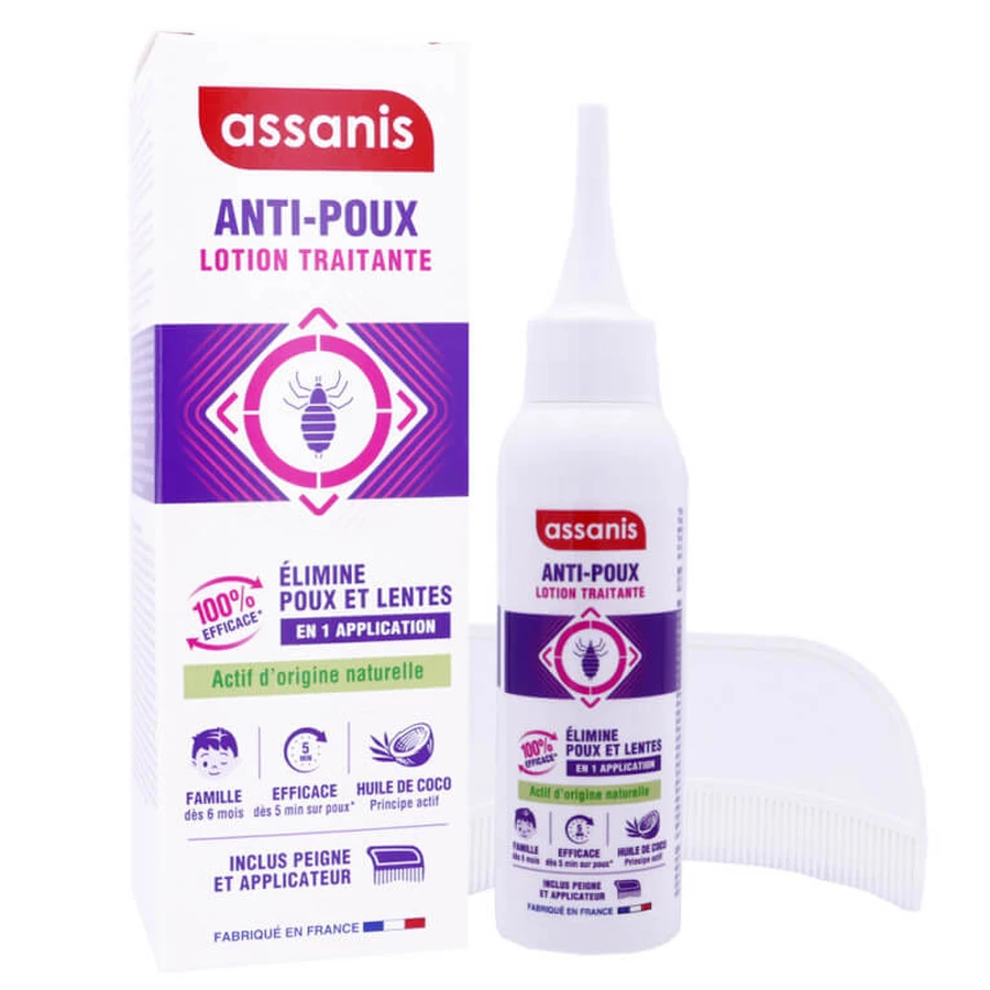 ASSANIS LOȚIUNE DE TRATAMENT ÎMPOTRIVA PĂDUCHILOR 100 ML + PIEPTENE