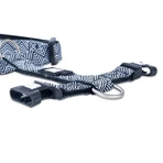 MAX & MOLLY Mykonos Black, double-strap dog harness (chest & back), adjustable, polyester, black and white, trident buckle, M (59–72 x 2 cm)
