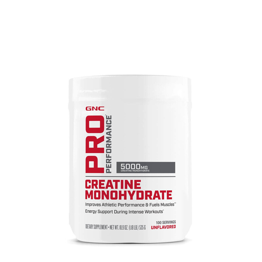 Gnc Pro Performance Kreatin-Monohydrat, geschmacksneutrales Kreatin-Monohydrat, 535 G