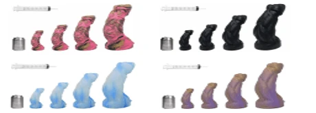 Der „Curve Champion“ – strukturierter, ejakulierender Silikon-Dildo in Platinoptik, Größe XL, 35,5 cm – Rot/Schwarz