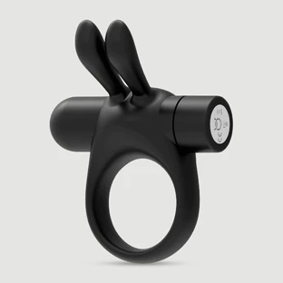 Anneau pénien vibrant « Bunny » à deux oreilles - Noir